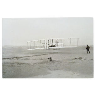 Wright Brothers Flyer First Plane Flight Aviation Metal Print