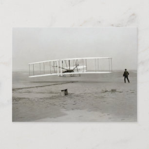 Wright Brothers Flyer First Plane Flight Aviation Postcard