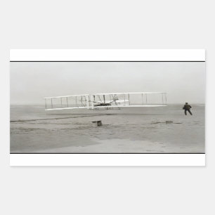 Wright Brothers Flyer First Plane Flight Aviation Rectangular Sticker