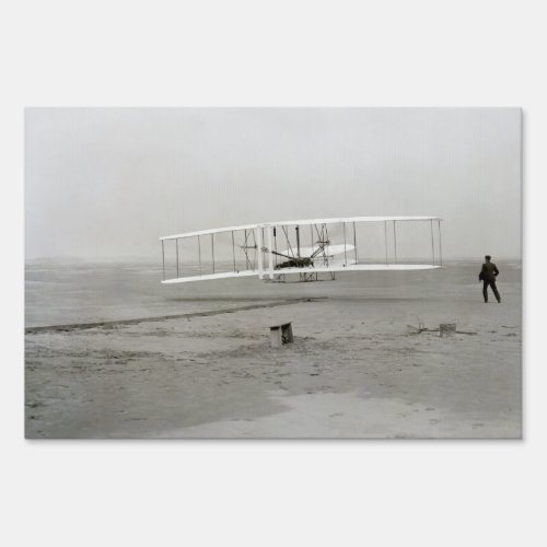 Wright Brothers Flyer First Plane Flight Aviation Sign