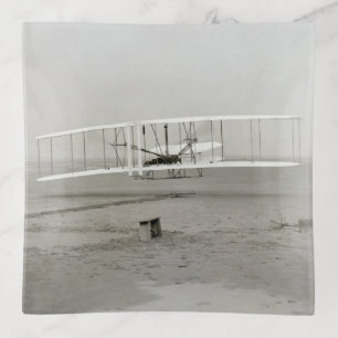 Wright Brothers Flyer First Plane Flight Aviation Trinket Tray