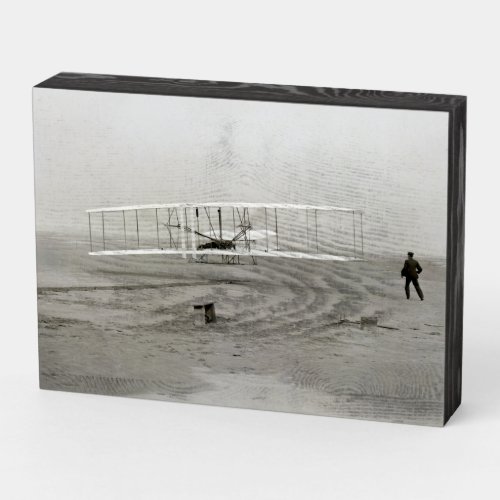 Wright Brothers Flyer First Plane Flight Aviation Wooden Box Sign