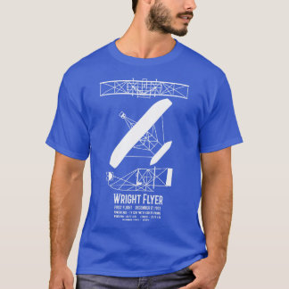 Wright Brothers Flyer First Plane Infographic Diag T-Shirt