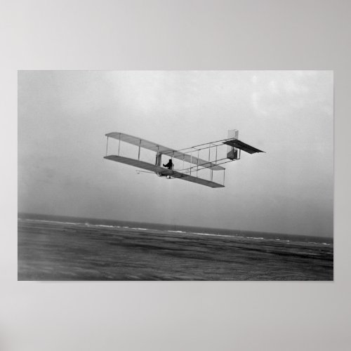 Wright Brothers Glider In Flight _ Kitty Hawk  Poster