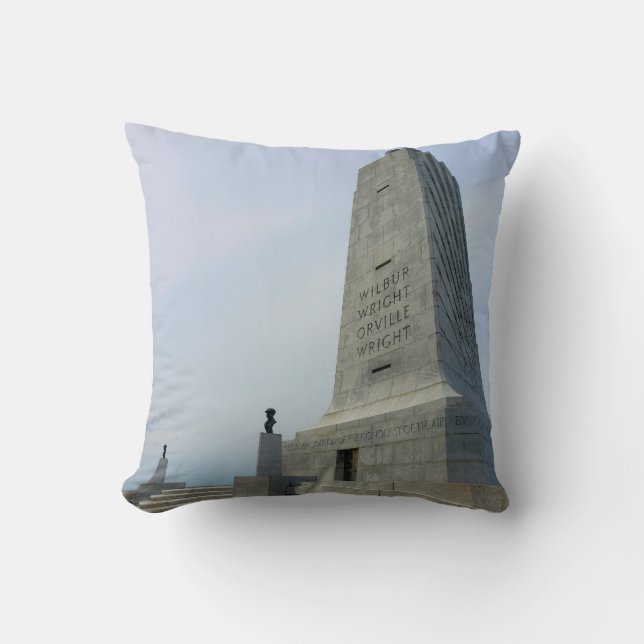 Wright Brothers Monument Throw Pillow (Front)