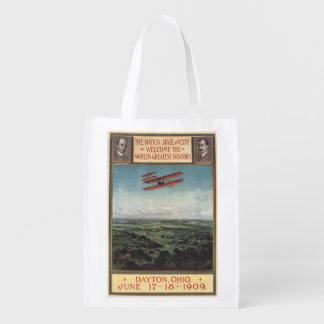Wright Brothers Plane Reusable Grocery Bag
