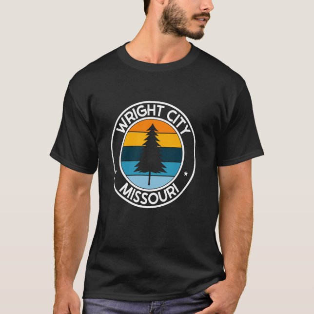 Wright City Missouri MO USA City Pride Retro Sunse T-Shirt (Front)