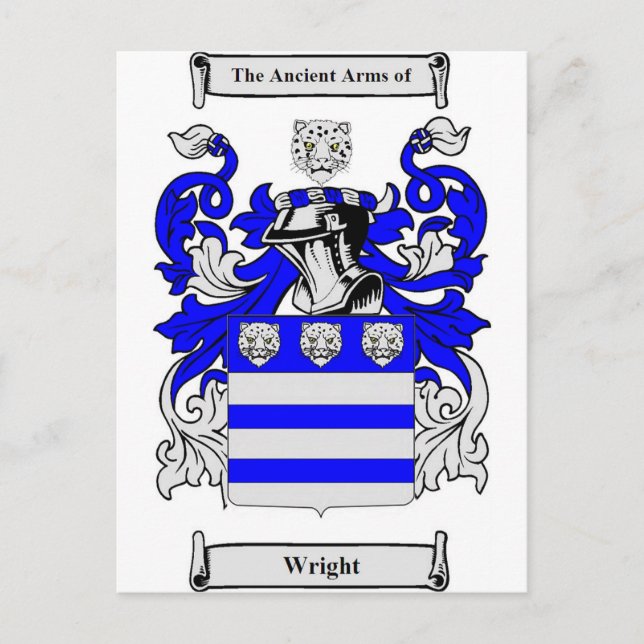 Wright Coat of Arms Postcard (Front)