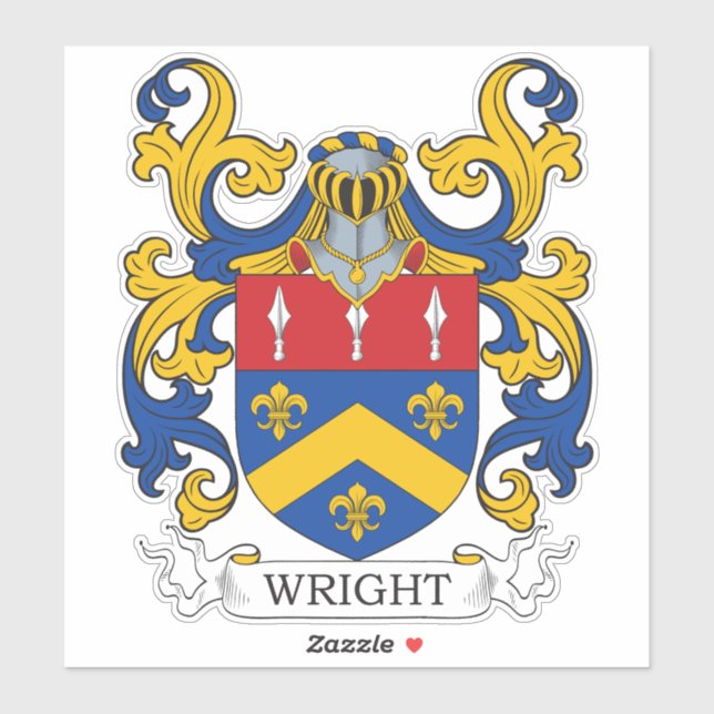 Wright Family Crest Sticker (Sheet)