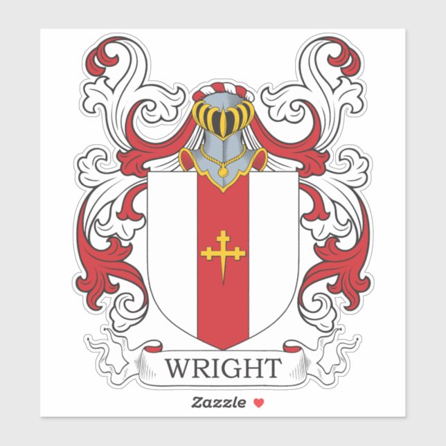 Wright Family Crest Sticker (Sheet)