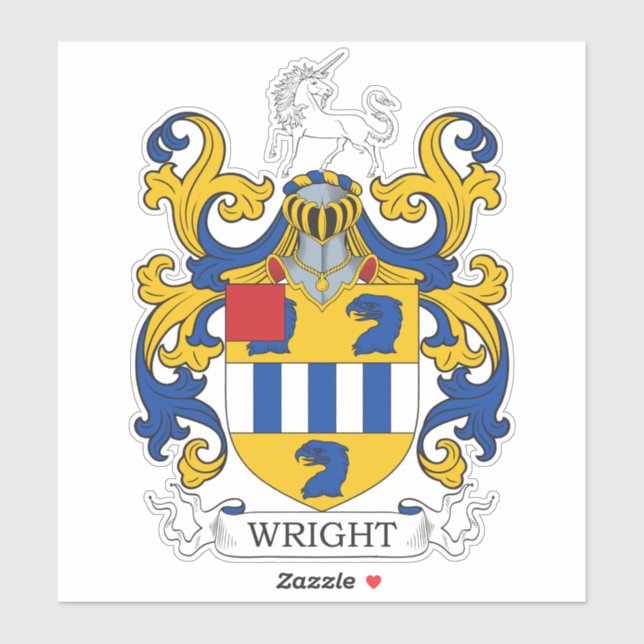 Wright Family Crest Sticker (Sheet)