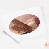 Wright Flyer Aircraft Oval Sticker (Envelope)
