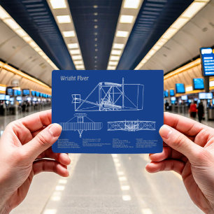 Wright Flyer- Airplane Blueprint Drawing Plans AD Postcard