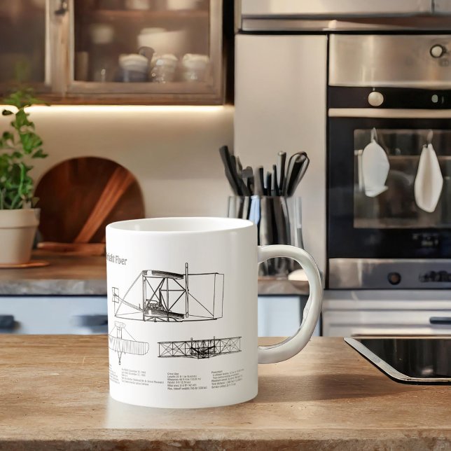 Wright Flyer- Airplane Blueprint Drawing Plans BD Coffee Mug (Creator Uploaded)