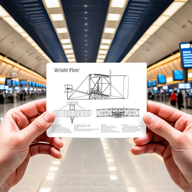 Wright Flyer- Airplane Blueprint Drawing Plans BD Postcard (Creator Uploaded)