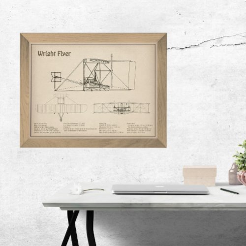 Wright Flyer_ Airplane Blueprint Drawing Plans SD Photo Print
