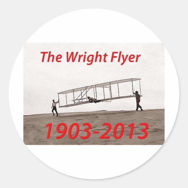 Wright Flyer Anniversary (1903-2013) Classic Round Sticker (Front)