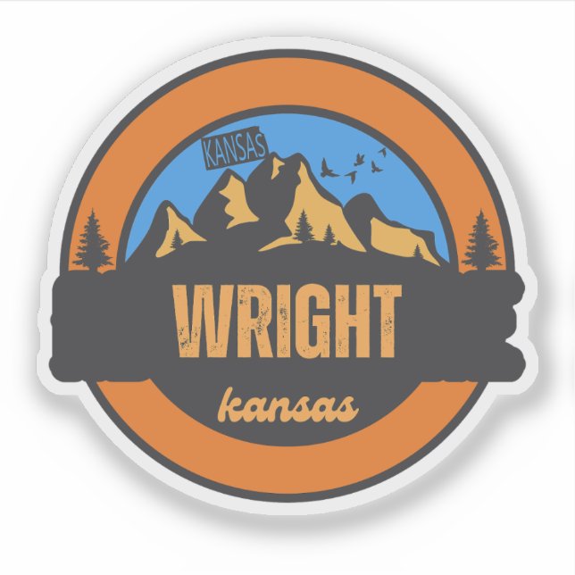 Wright, Kansas Sticker (Front)