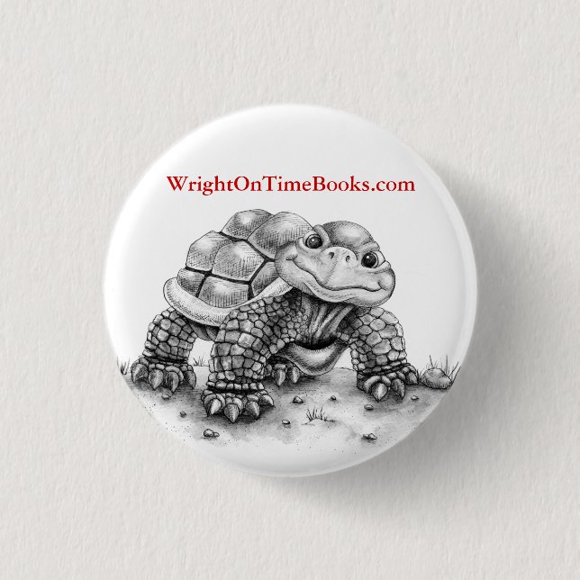 Wright on Time Books Turtle Pinback Button (Front)