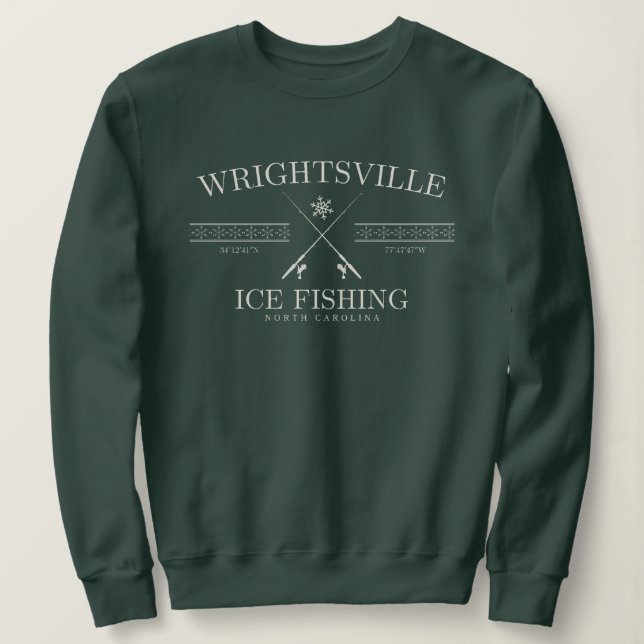 Wrightsville Beach Ice Fishing, North Carolina Sweatshirt (Design Front)