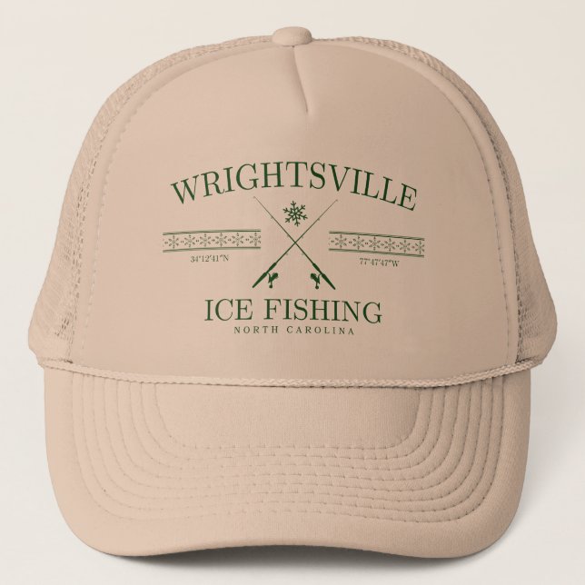 Wrightsville Beach Ice Fishing, North Carolina Trucker Hat (Front)
