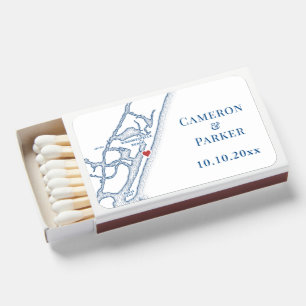 Wrightsville Beach NC Map Elegant Wedding Matchboxes