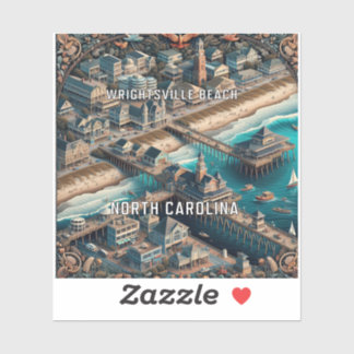 Wrightsville Beach North Carolina 3 Inch Vinyl Sti Sticker