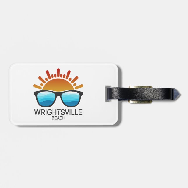 Wrightsville Beach North Carolina Sunglasses Luggage Tag (Back Horizontal)