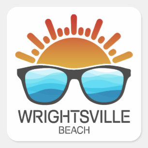 Wrightsville Beach North Carolina Sunglasses Square Sticker