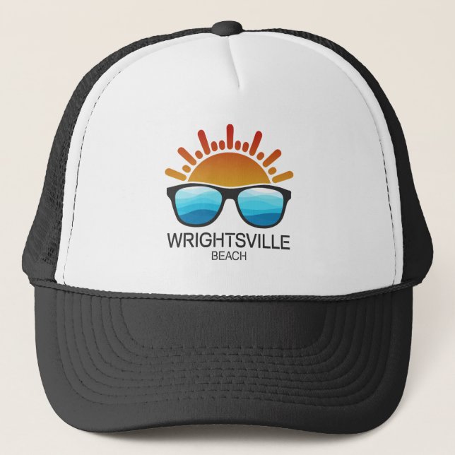 Wrightsville Beach North Carolina Sunglasses Trucker Hat (Front)