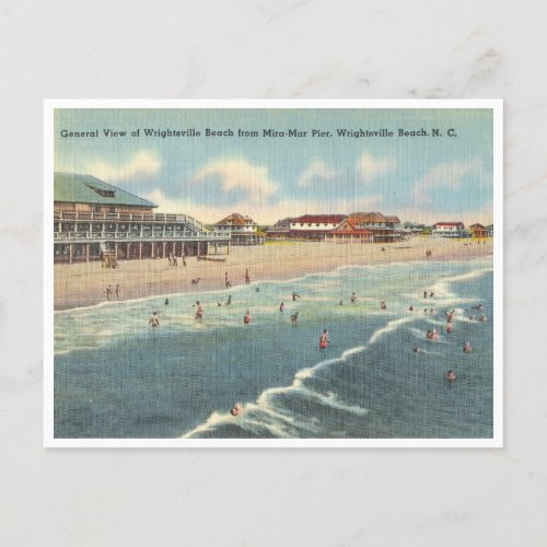 Wrightsville Beach North Carolina vintage scene Postcard