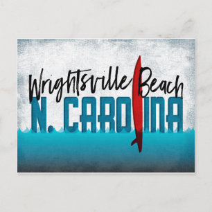 Wrightsville Beach Postcard N. Carolina Surfboard
