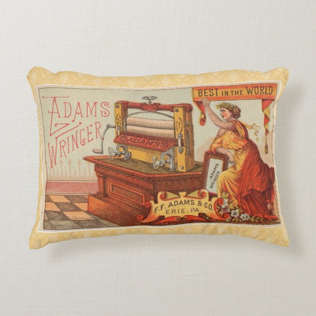 Wringer Washer Throw Pillow (Front)