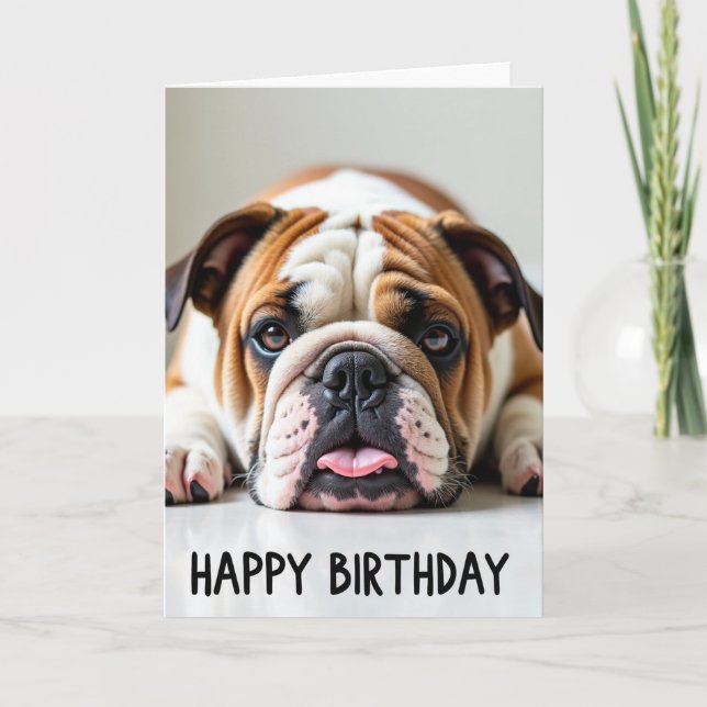 Wrinkled Dog Birthday Card (Front)