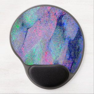 Wrinkled leather style with worn paint, blue tones gel mouse pad