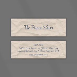 Wrinkled Paper Handwriting Skinny Business Card