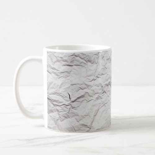 Wrinkled paper texture detailed background coffee mug