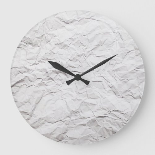 Wrinkled paper texture detailed background large clock