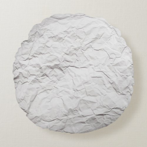 Wrinkled paper texture detailed background round pillow