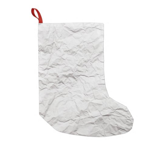Wrinkled paper texture detailed background small christmas stocking