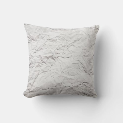 Wrinkled paper texture detailed background throw pillow