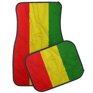 Wrinkled Rastafarian Flag Car Mat