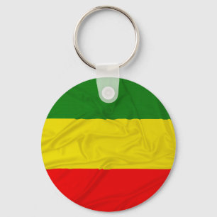 Wrinkled Rastafarian Flag Keychain