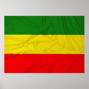 Wrinkled Rastafarian Flag Poster