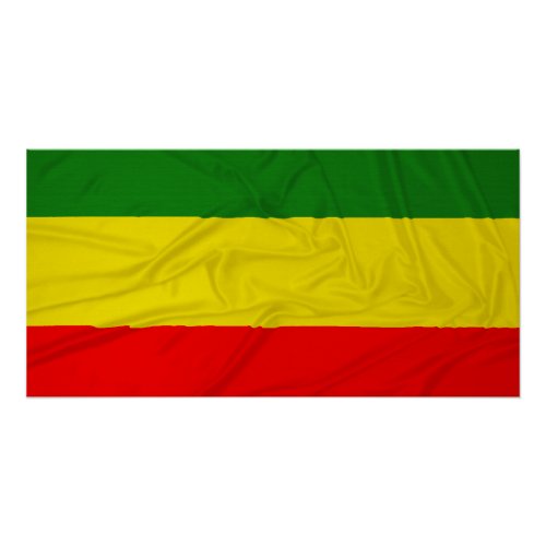 Wrinkled Rastafarian Flag Poster