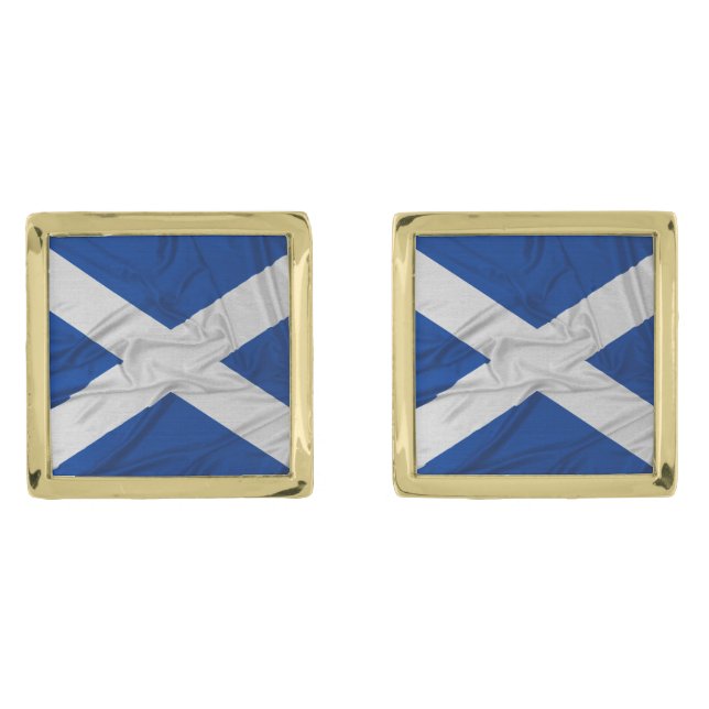 Wrinkled Scotland Flag Cufflinks (Front)