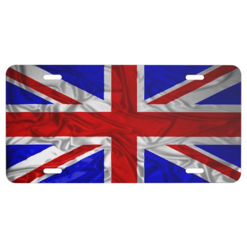 Wrinkled Union Jack Flag License Plate