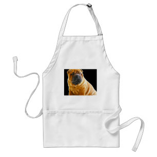 Wrinkles, The Chinese Shar Pei Puppy Dog Adult Apron