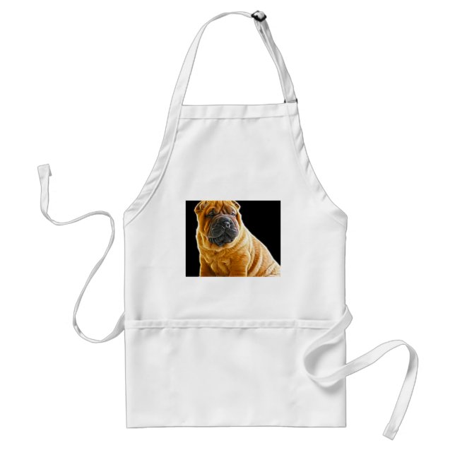 Wrinkles, The Chinese Shar Pei Puppy Dog Adult Apron (Front)