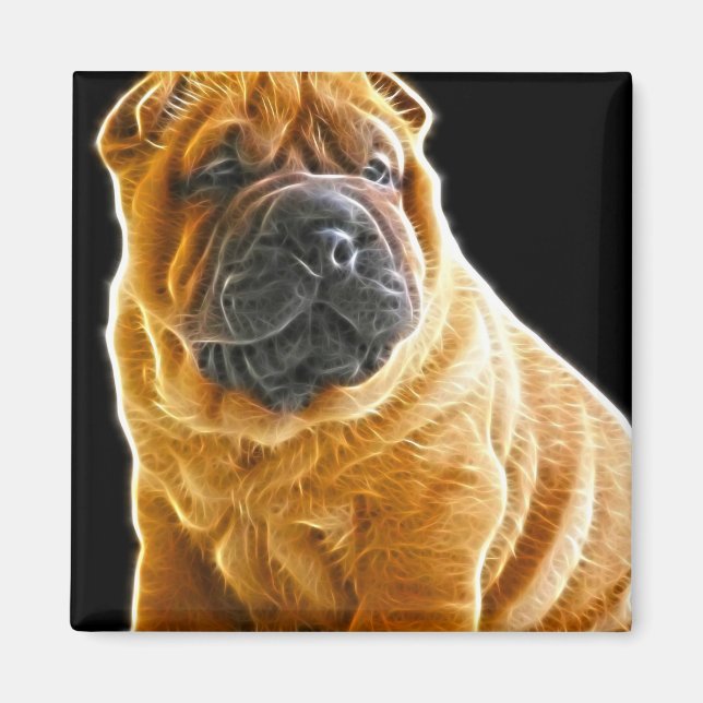 Wrinkles, The Chinese Shar Pei Puppy Dog Magnet (Front)